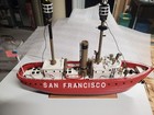 San Francisco Harbor Light Ship- Wood Model Boat- 19.5" L x 5.5" W x 15" H - NEW