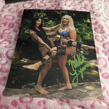Wwe NXT Nikita Lyons Signed 8x10 Autographed Photo With Cora Jade