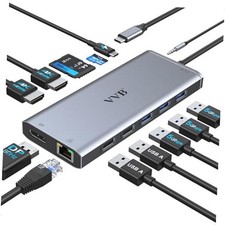 USB C Laptop Docking Station Dual Monitor HDMI for Dell/HP/Lenovo 5 inches