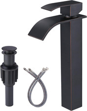 Vessel Sink Faucet Oil Rubbed Bronze, Tall Bathroom Faucet, Waterfall Modern ...