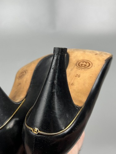 Zapatos de salón Gucci vintage de cuero con punta en punta para mujer talla EU 36 (Y1022) - Imagen 12 de 15