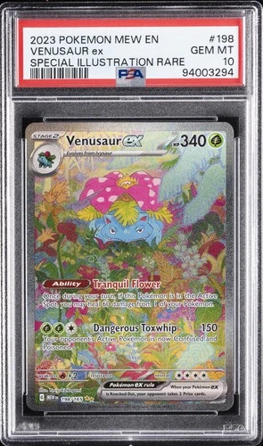 2023 POKEMON MEW EN-151 SPECIAL ILLUSTRATION RARE #198 VENUSAUR EX PSA 10