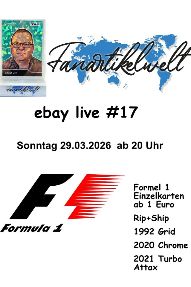 eBay Live #17  Formel 1 Racing Einzelkarten und Rip+Ship