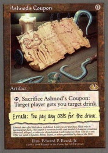 MTG magic cards 1x Ashnod's Coupon Unglued NM-Mint, English