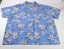 Paradise Found Bamboo Paradise Cream Hawaiian Shirt Men's Size 4xl