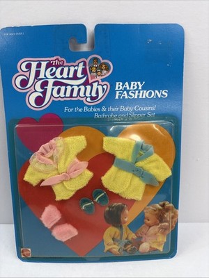 The Heart Family Baby Fashions Bathrobe Slipper Set Sealed Mattel NEW 1987