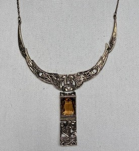 Vintage Miracle Brand Ethnic Bib Statement Necklace Geometric Celtic