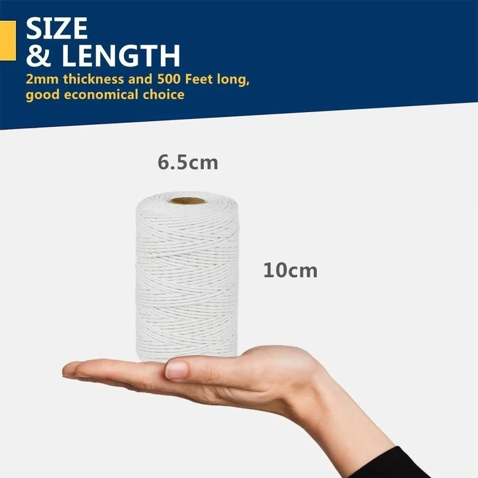 Cuerda de cuerda de carnicero de algodón 500 pies 2 mm para cocinar alimentos seguros C Foto 4 de 4