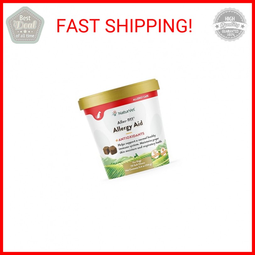 NaturVet Aller-911 Advanced Allergy Aid for Dogs, Cats &ndash; Antioxidant-Rich Pet Su