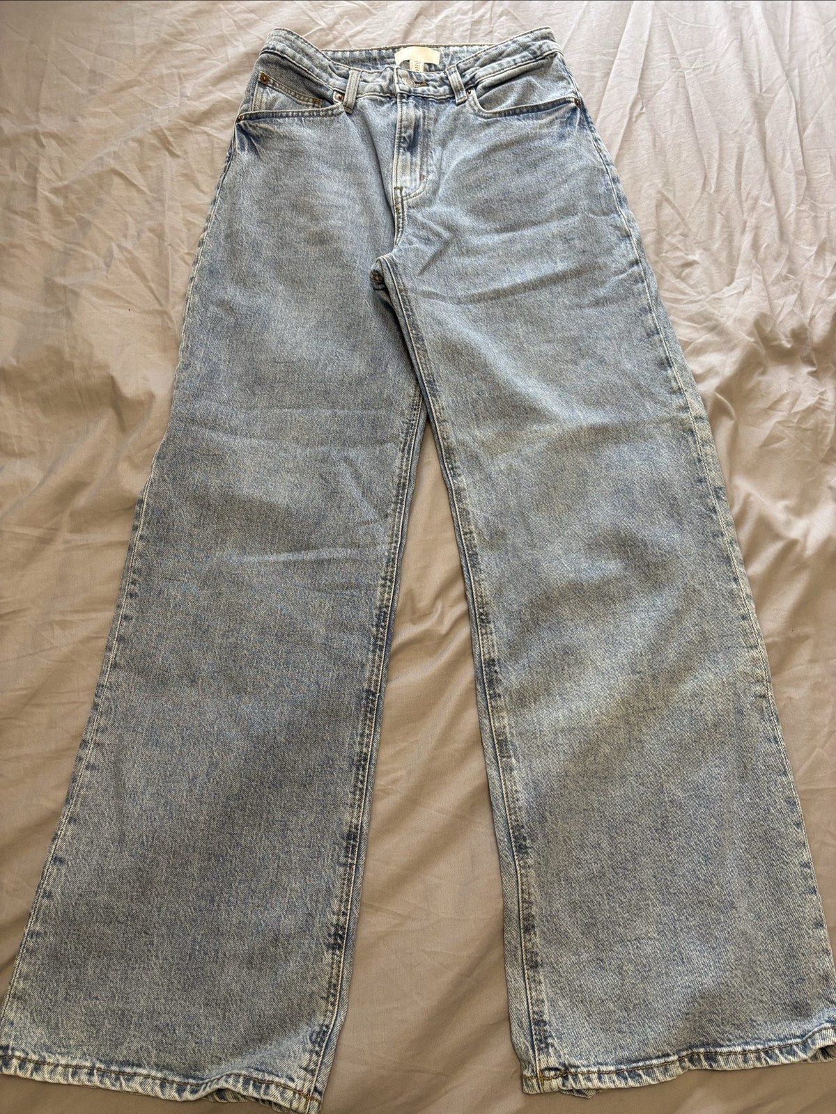 H&M Light Blue Denim Jeans Uk 10 Relaxed Fit