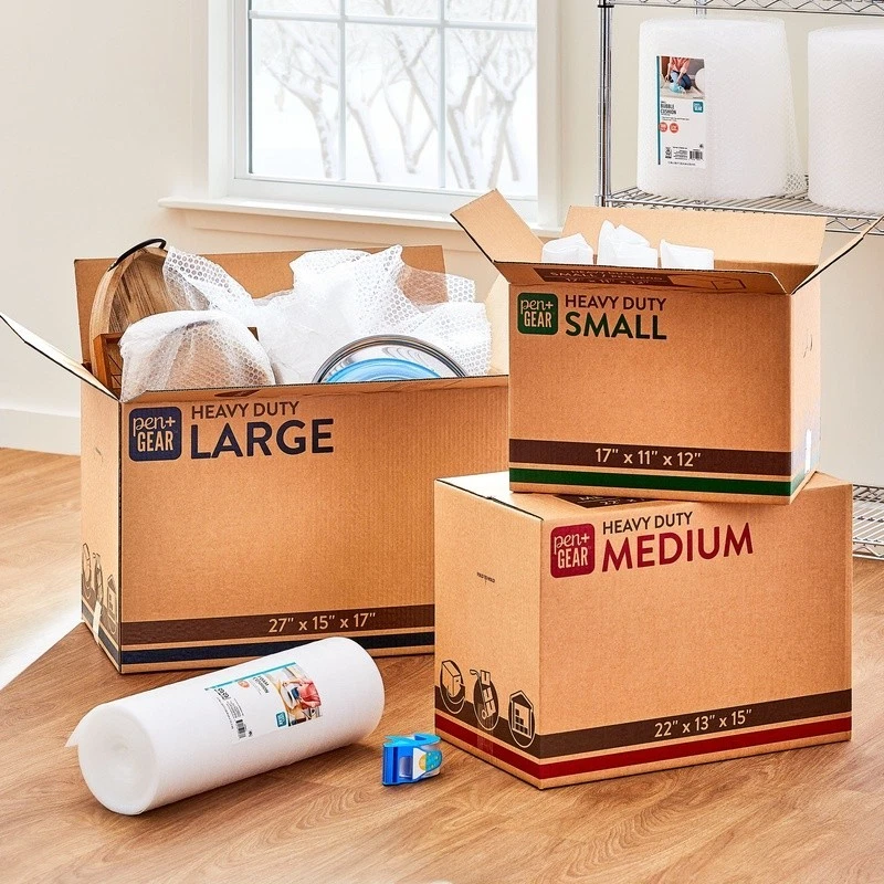 Heavy Duty Kraft Moving Boxes 22x13x15 Durable Packing Storage Shipping Supplies - Image 4 of 4