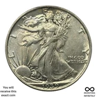 1939 AU Walking Liberty Half X-1115