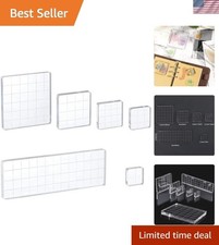 Durable 6 Size Acrylic Stamp Blocks with Clear Grid for Scrapbooking Elegance