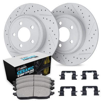 For Mercedes-Benz S400 10-13 Brake Kit Drilled & Slotted Rear Brake Kit w Euro