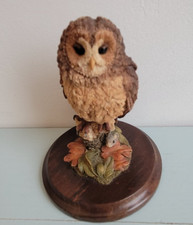 Vintage 1993 Country Artists Owl with Mouse  Mounted & Signed by Artist