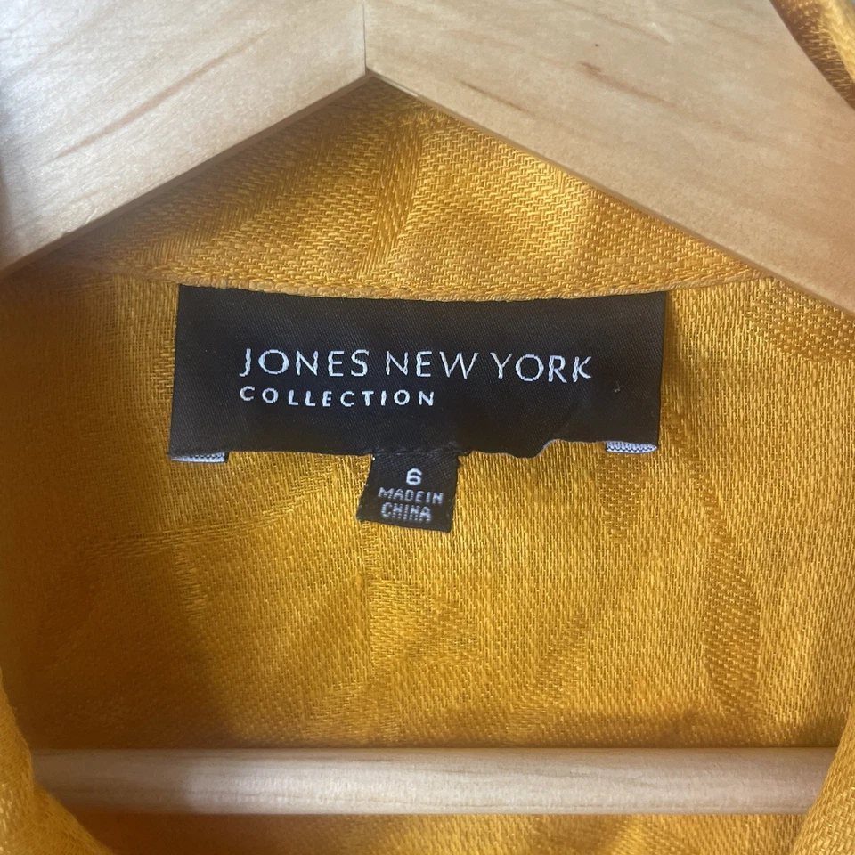 Chaqueta Blazer Jones New York 100 % Lino Talla 6 Mujer Naranja/Amarillo-Otoño Foto 2 de 4