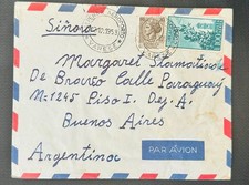 CM) 1958. ITALY. ANCIENT COINS. ARCHITECTURE. COVER MAILED TO ARGENTINA. XF