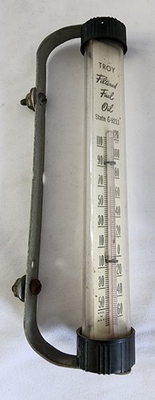 #ad #ad Troy Filtered Fuel Oil Thermometer Advertising Sign White Black Silver $48.75