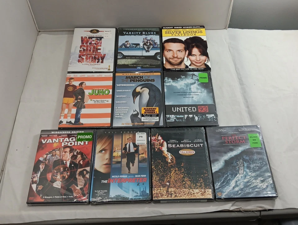 Lot of 10 DVD Sealed New Assorted Movies Seabisccuit Silver Linings Playbook Foto 3 de 4