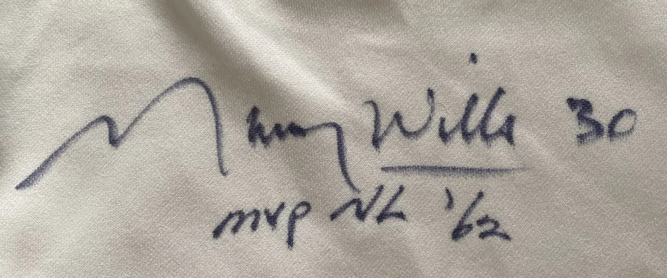 Duke Snider And Maury Wills Autographed Majestic Dodgers Jersey Sewn Logos XL - Image 3 of 4