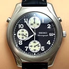 RARE Seiko 7T27-6A60 Chronograph Civilian Pilot Qz Vintage Military Style#408B