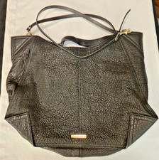 Vince Camuto Black Pebbled Leather Slouchy Ho...