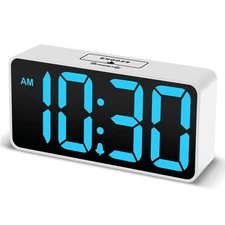Small Digital Alarm Clock for Bedroom, Large Big Numbers Display with Brightn...