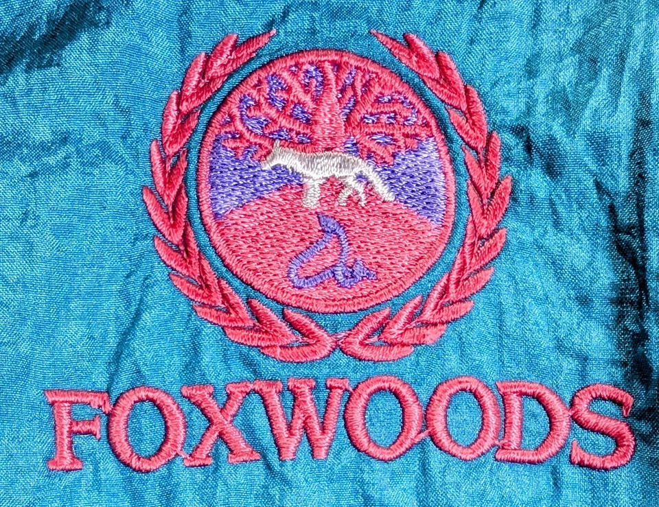 Vtg 90s Foxwoods Casino Windbreaker M Colorblock Tribal Embroidered Streetwear - Image 2 of 4