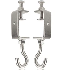 2 9/16In Stainless Steel Small C Clamps + Heavy Duty Metal Threaded Hanging S...