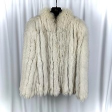 Vintage 1990s White Saga Fox Fur Jacket Coat Women's Genuine Fur Size XS S