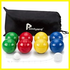 90mm Bocce Ball Set, 8 PE Balls  Pallino Outdoor Game  Regulation ball, No...