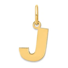 14k Yellow Gold Letter J Initial Pendant Perfect Gift for Her