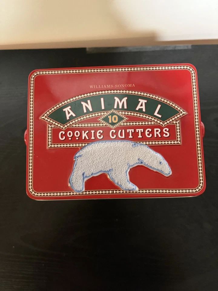 Vtg 2002 Williams & Sonoma 10 Zoo Animal Cookie Cutters w/ Tin & Extras - Image 3 of 4