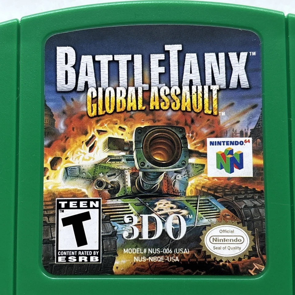 BattleTanx Global Assault N64 Nintendo 64 Authentic Cleaned Tested Tanks Green - Image 3 of 4