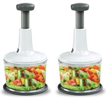 Manual Press Food Chopper Pack of 2 Veg Onion Garlic Dicer 8.5 Cup Safe Use