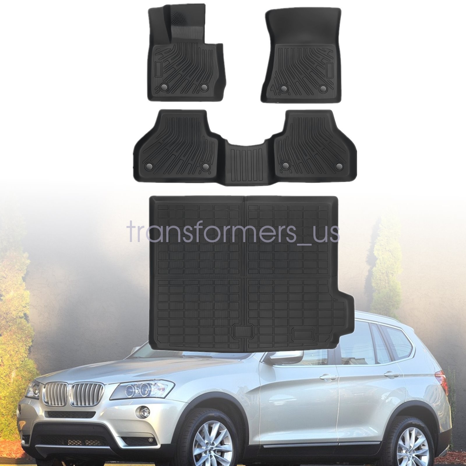 TPE Floor Mats &Trunk Cargo Liners Fits 2012 2013 2014 2015 2016 2017 BMW X3 F25