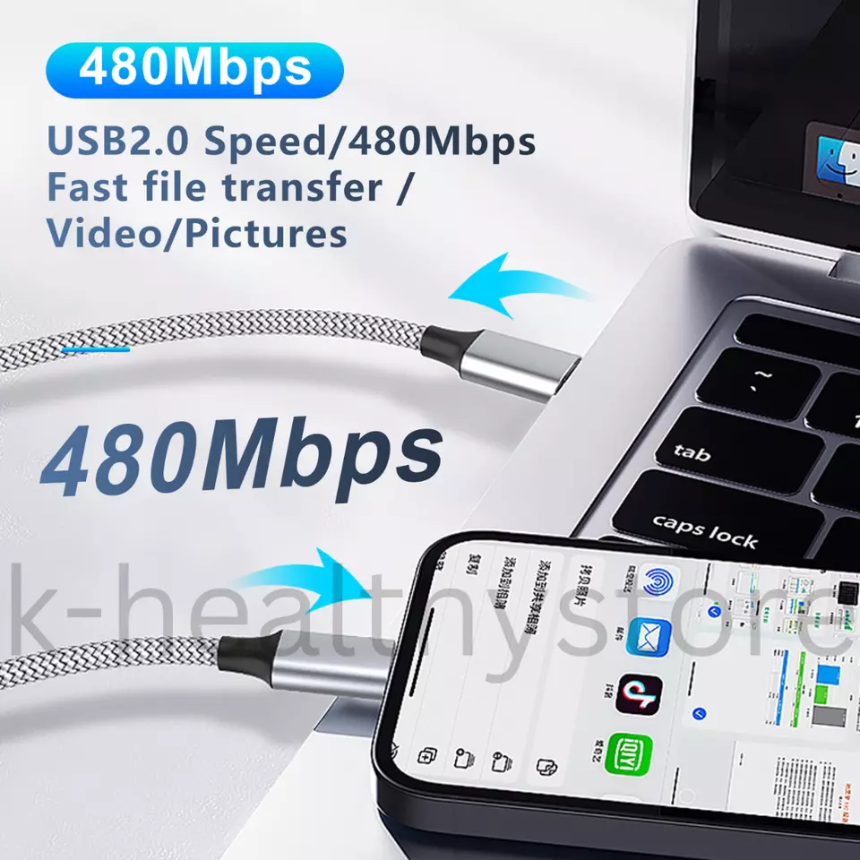 USB-C to USB-C Cable Male Type-C  Fast Charger Cable Charging Data Sync Cord 6ft - Image 4 of 4