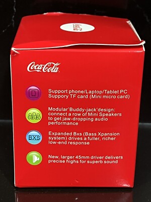 Mini Wireless Speaker Coca Cola Bluetooth Red Speaker White Base