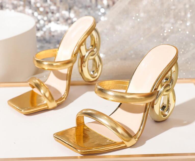 PANTOFOLA D’ORO Sandali da donna alla moda estiva punta aperta tacco irregolare sexy da festa taglia