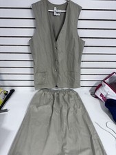 Orvis Women skirt vest Fall Fashion Trends Outdoor Tan Brown Sz XL BH