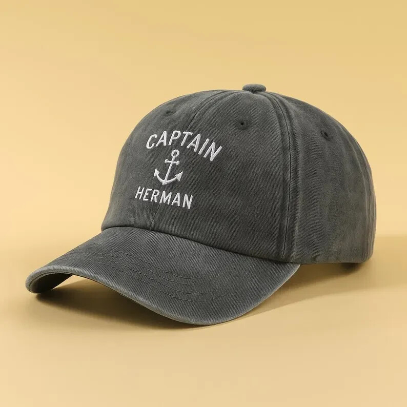 Custom Embroidered Captain Herman Hat - Choose Colors & Text