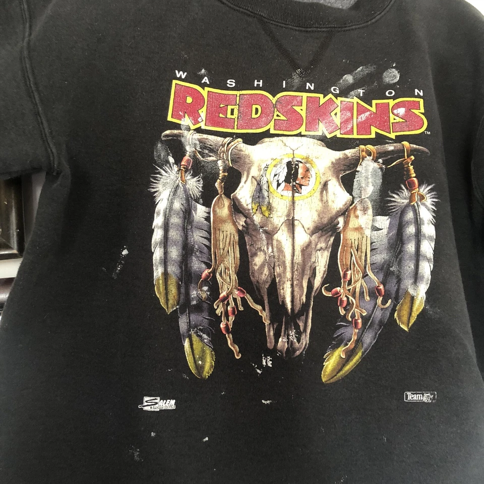 Толстовка с черепом Salem Sportswear Washington Redskins для мальчиков 18–20 винтаж A2288 - Изображение 2 из 4