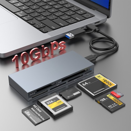 New USB 3.2 Gen2 10Gbps CFexpress Type B/CF/MS/XD/SD/TF 6 IN 1 Multi Card Reader - Afbeelding 7 van 12