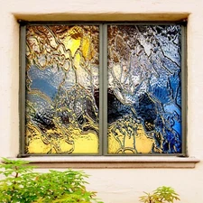 3D Water Ripple 76NAO Window Film Print Sticker Cling Stained Glass UV Block Fay