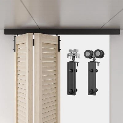 1M-2M Deckenmontage Box Schiene Bifold Schiebe Scheune Tür Hardware Heavy Duty