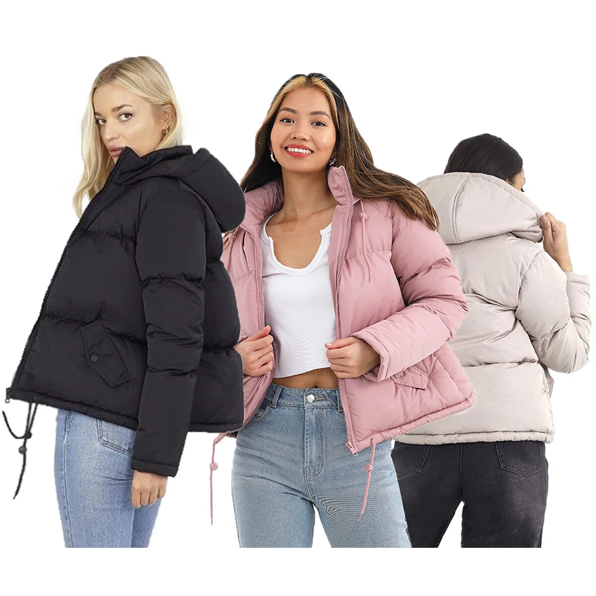 Ladies short hooded jacket top