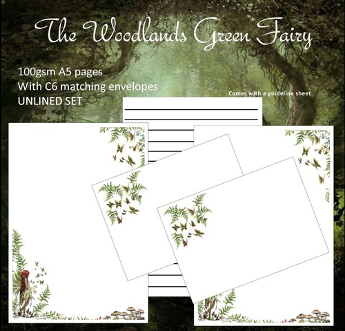 The Woodlands Residing Green Fairy - A5 Letter writing paper stationery sets - Picture 11 of 12