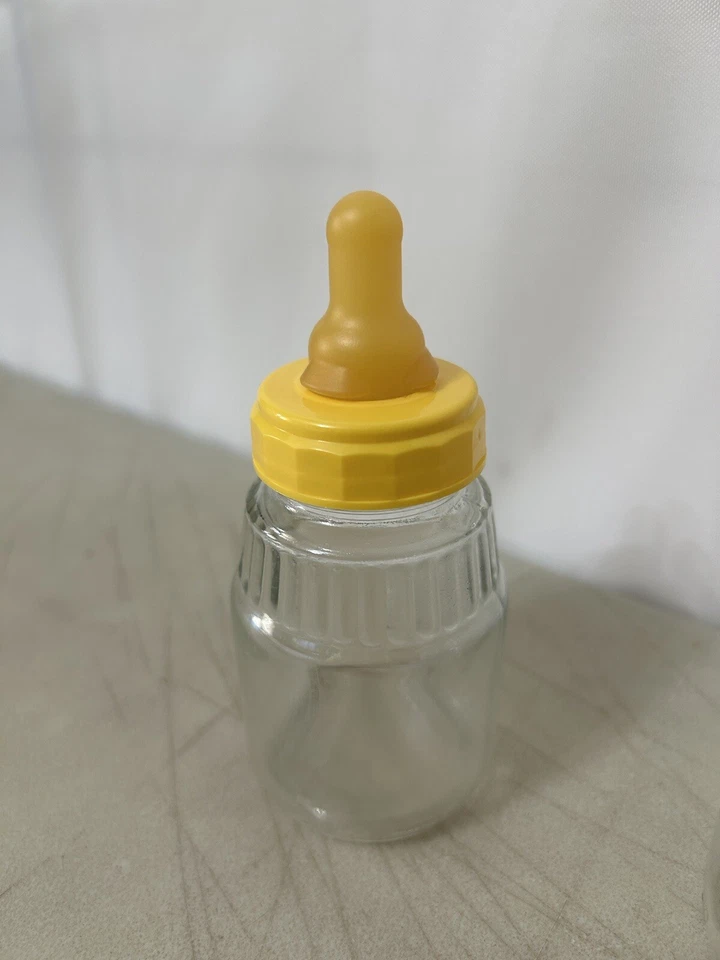 2 biberones de vidrio vintage Gerber Juice muñecas renacidas prematuro recién nacido tamaño Foto 2 de 3