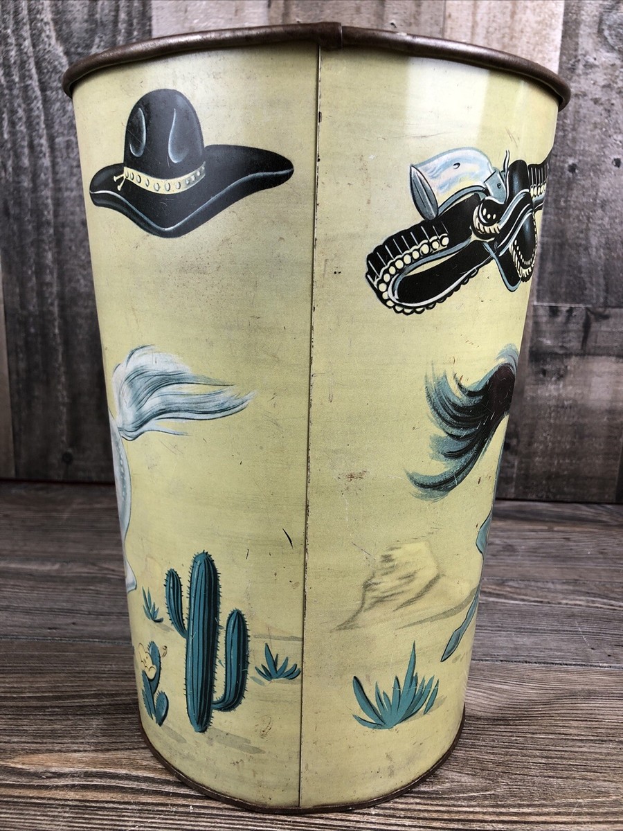 Vintage MCM 1950's Hopalong Cassidy Annie Oakley Western Metal