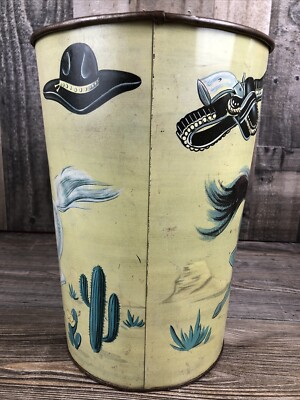 Vintage MCM 1950's Hopalong Cassidy Annie Oakley Western Metal